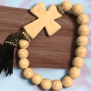 Cross Bracelet with Tassel